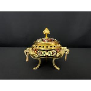 Cloisonné Enamel And Gilt Bronze Incense Burner