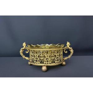 Gilt Brass And Cut Crystal Jardiniere – 19th Century