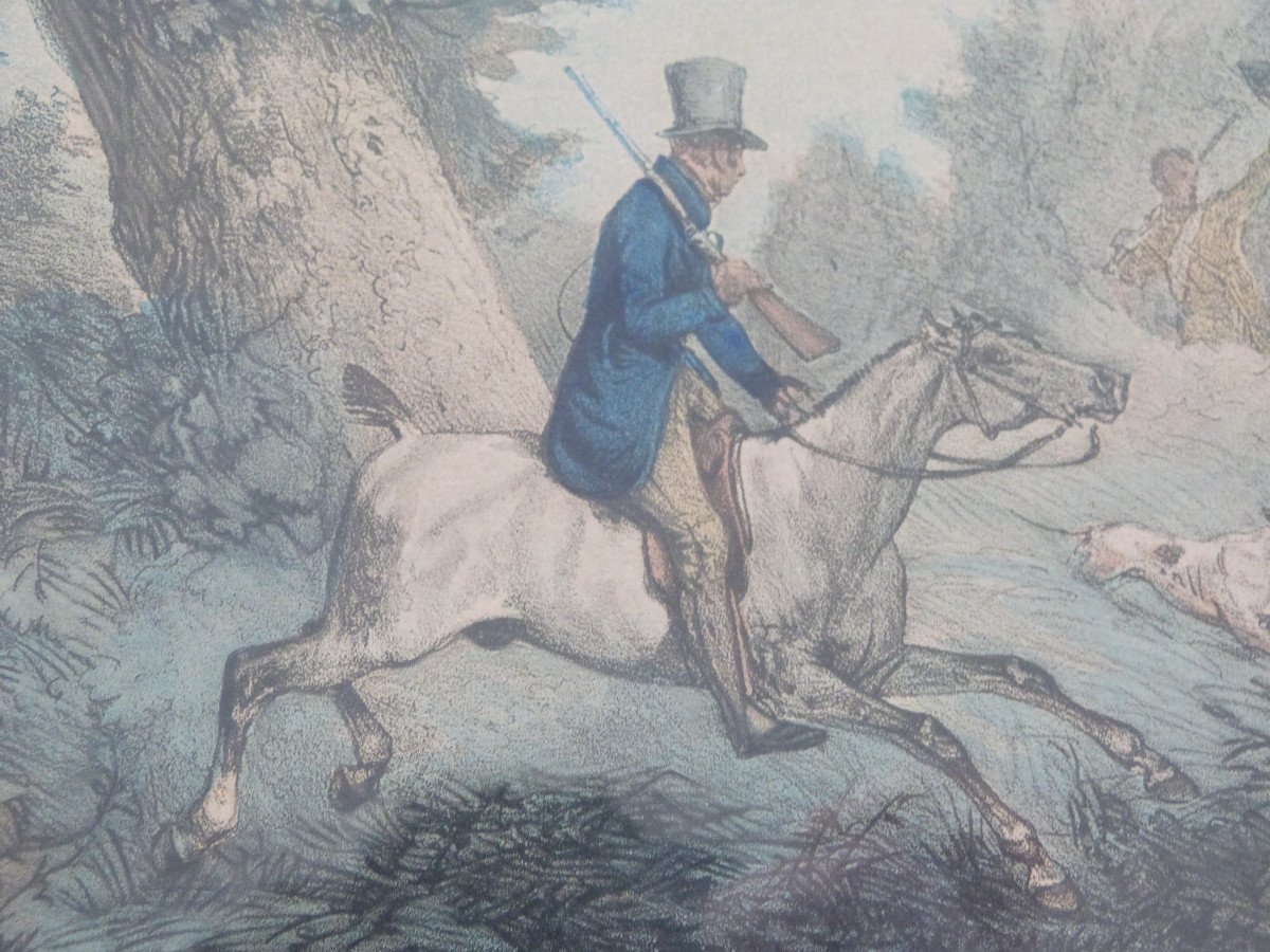 Gravures Couleur d'Après Horace Vernet Scènes De Chasse Et Chevaux-photo-1