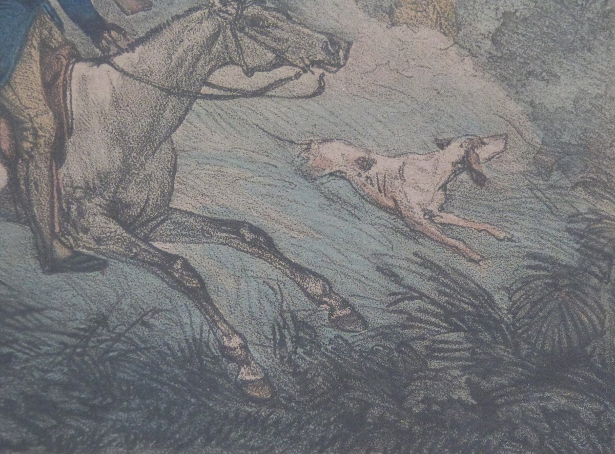 Gravures Couleur d'Après Horace Vernet Scènes De Chasse Et Chevaux-photo-4