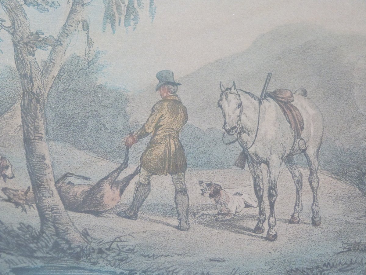 Gravures Couleur d'Après Horace Vernet Scènes De Chasse Et Chevaux-photo-7