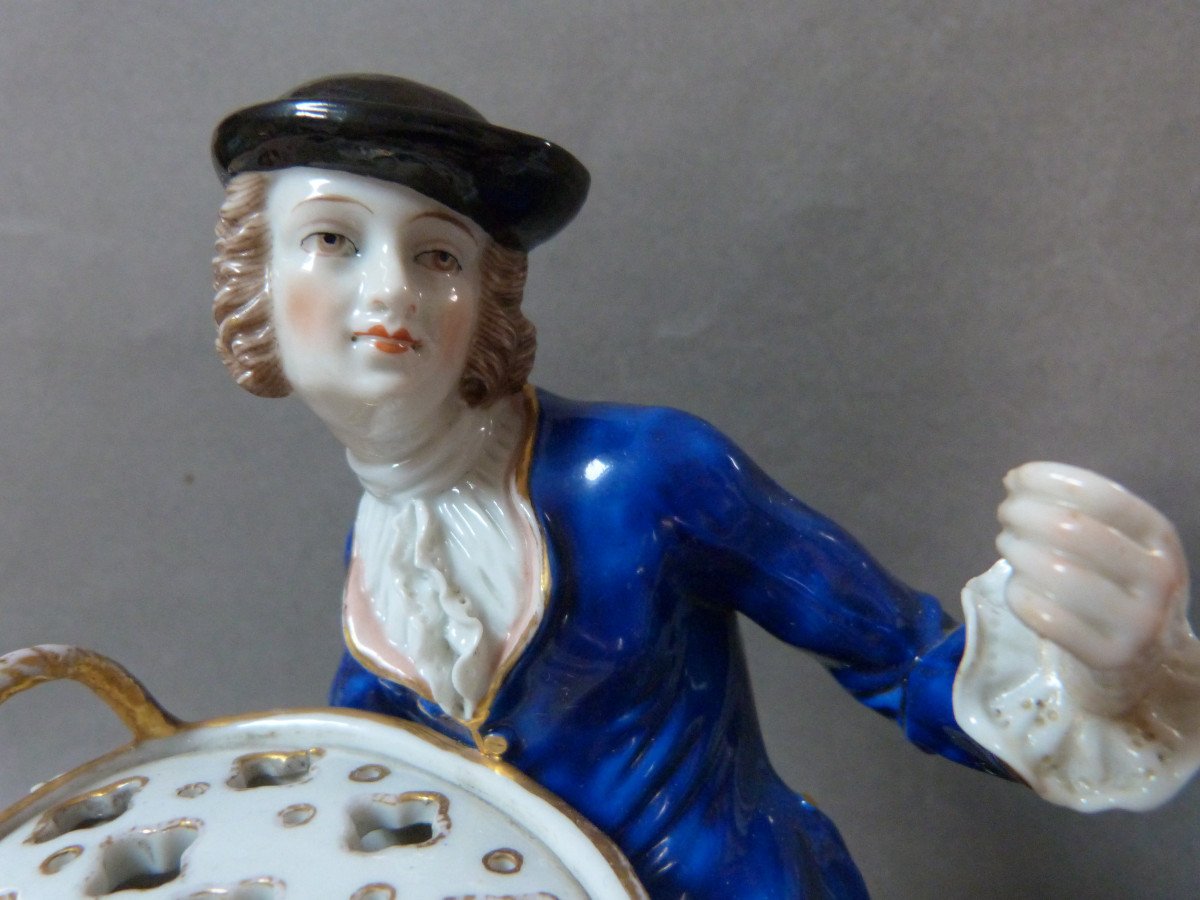 Rare Pair Of Swiss Nyon Porcelain Subjects 18th Century Bouquetières Couple-photo-5