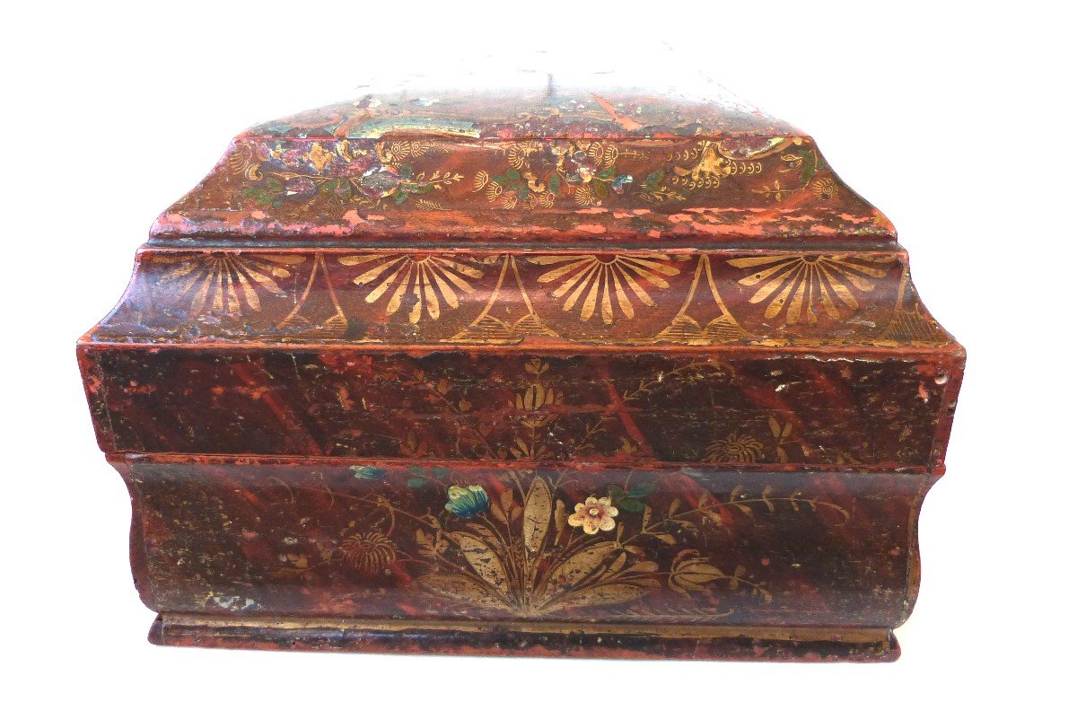 Louis XV Period Wig Box Martin Varnish Chinese Decor 18th Century-photo-3