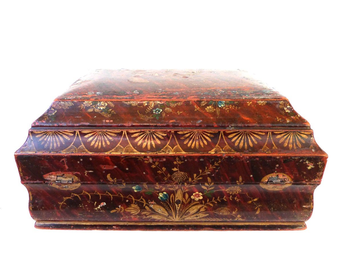 Louis XV Period Wig Box Martin Varnish Chinese Decor 18th Century-photo-4