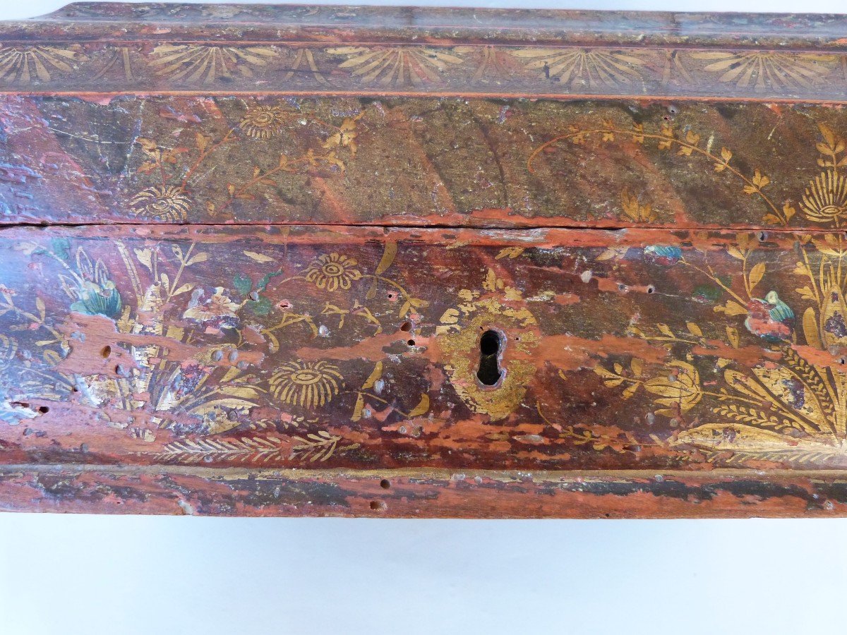 Louis XV Period Wig Box Martin Varnish Chinese Decor 18th Century-photo-3