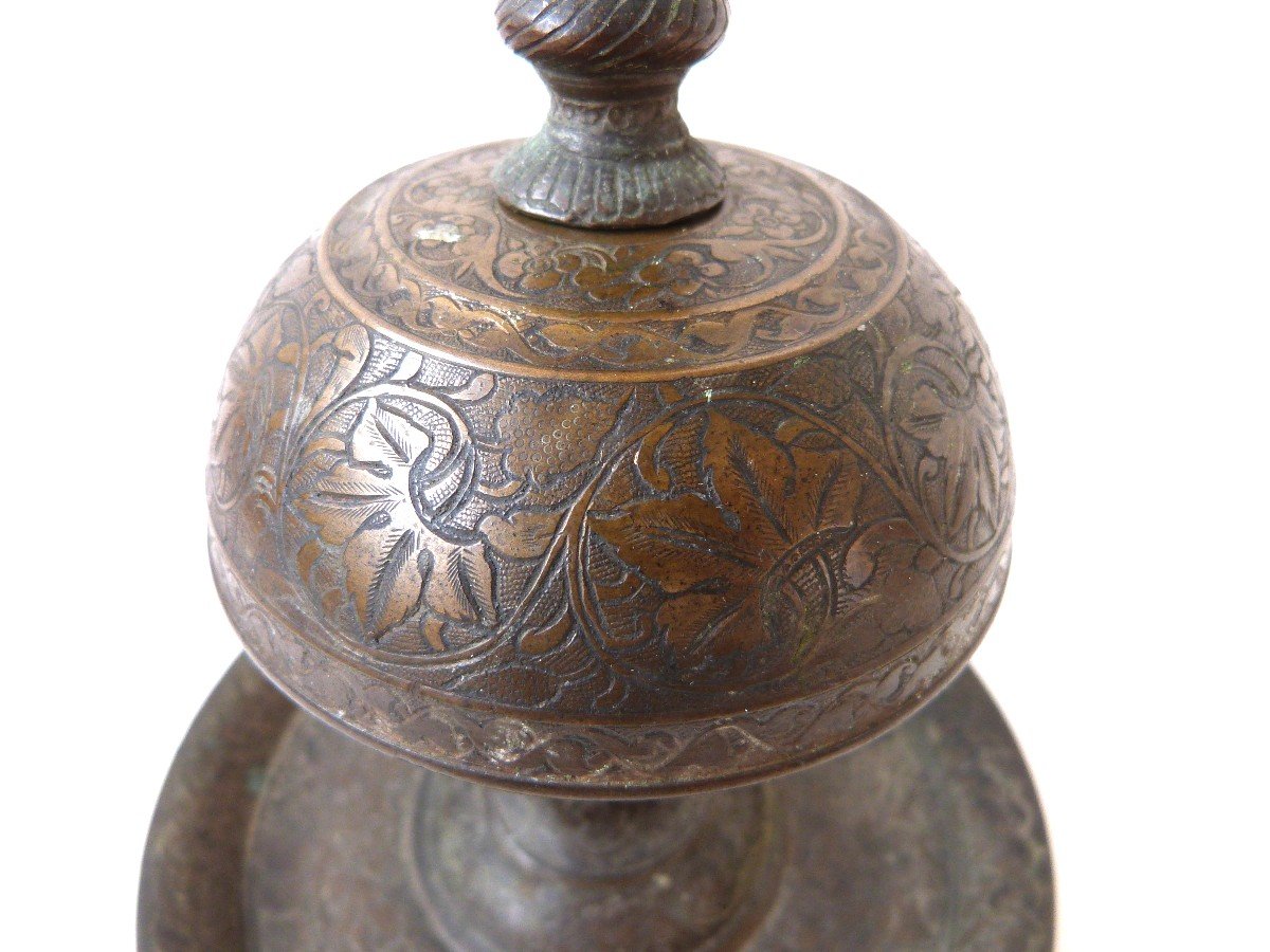 Bougeoir Chandelier En Bronze Iran Perse Kadjar XIXeme -photo-3