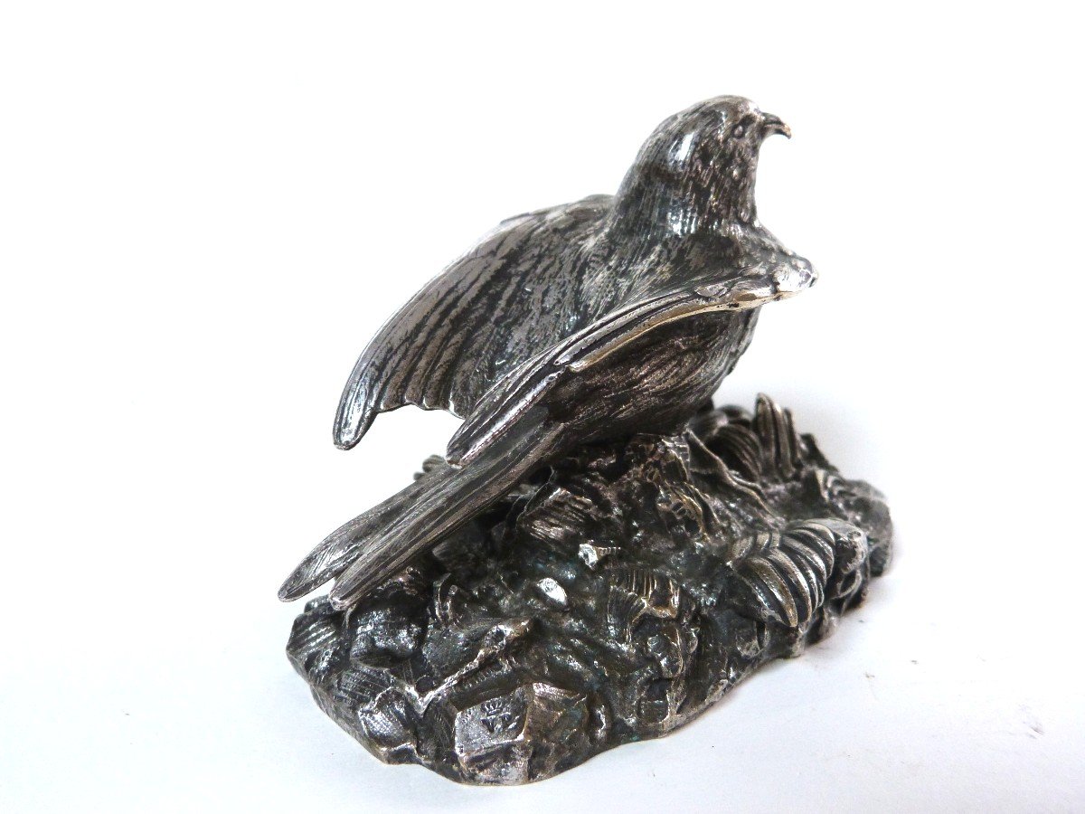 Victor Paillard Rare Animal Bronze Sculpture Falcon 19th-photo-2