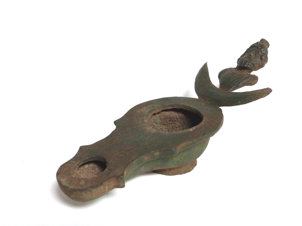 Bronze Oil Lamp Italy Grand Tour In The Style Of Antique-photo-3