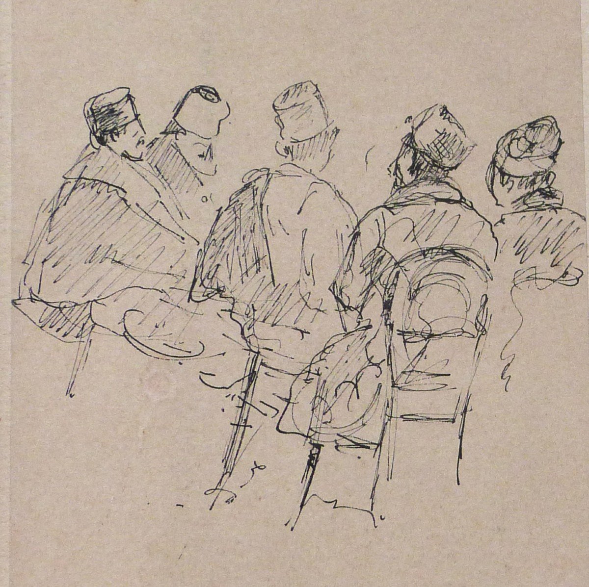 Henri Lebasque Dessin à l'Encre Daté 1915 Intitulé Les Zouaves guerre 14 -18-photo-3