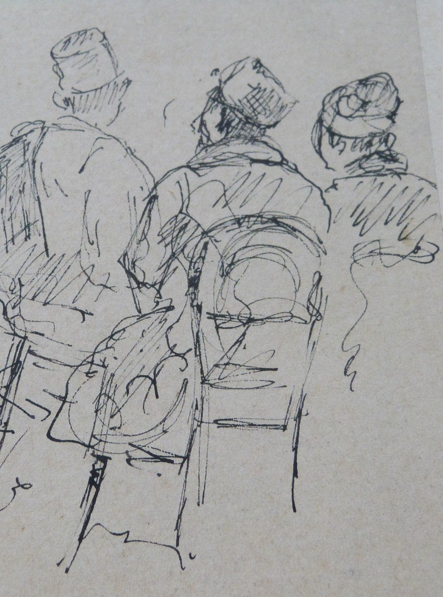 Henri Lebasque Dessin à l'Encre Daté 1915 Intitulé Les Zouaves guerre 14 -18-photo-3