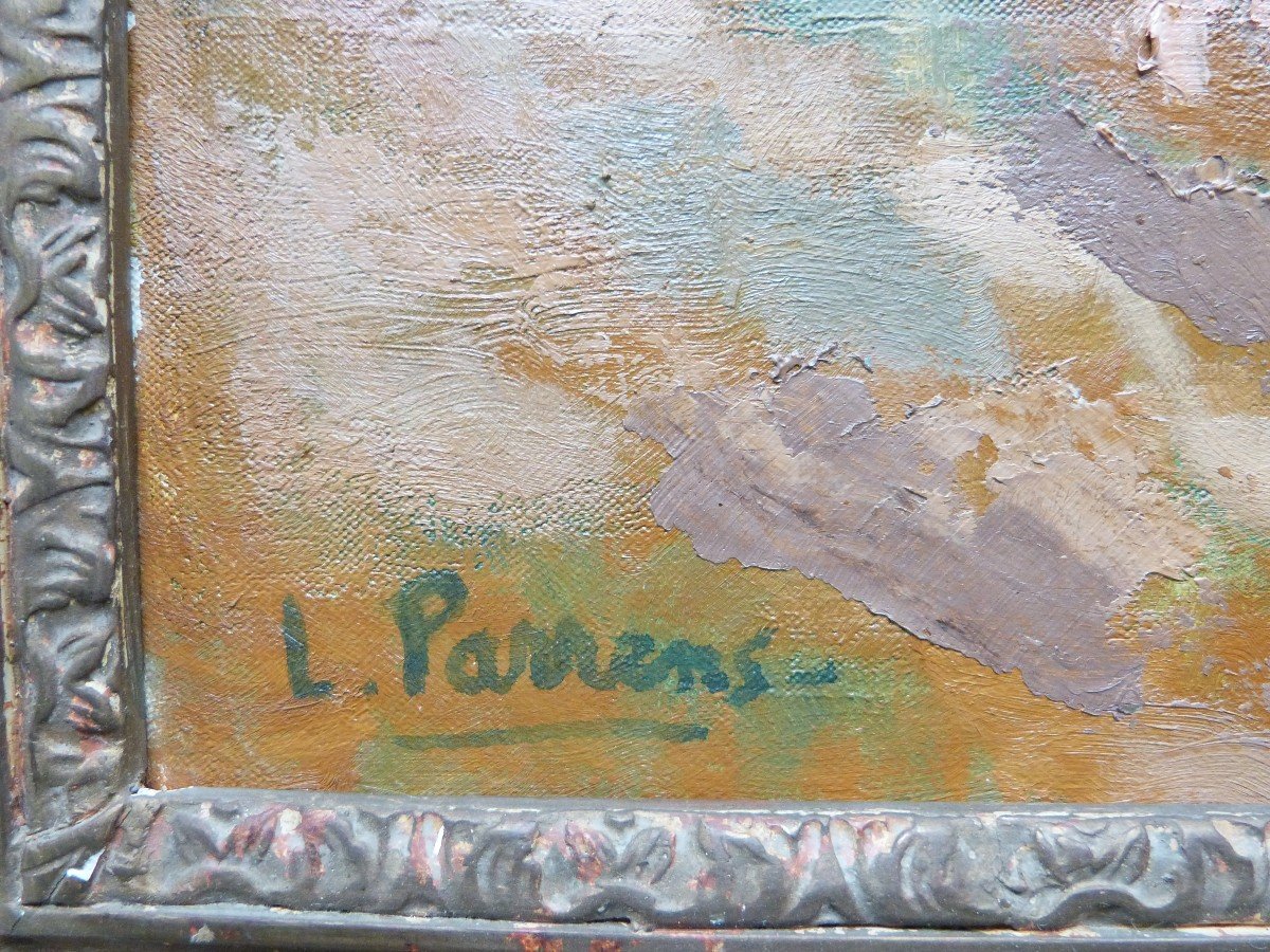 Louis Parrens Environs De Nice Paysage Provençal Huile Sur Toile -photo-1