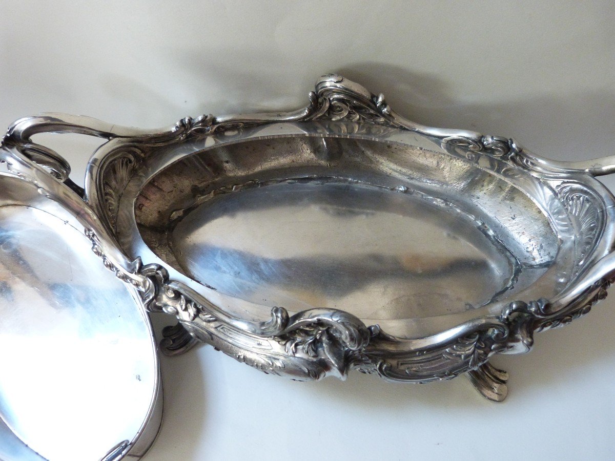 Large Centerpiece Planter In Silver Metal In Napoleon III Rocaille Style -photo-7