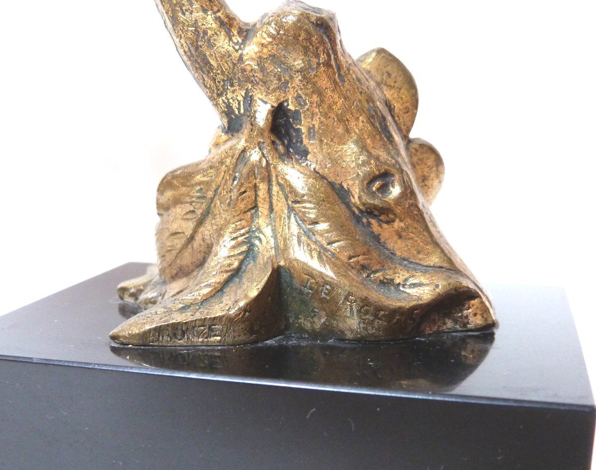 From Roche Art Deco Bronze Sculpture Perched Birds Marble And Onyx Base -photo-2