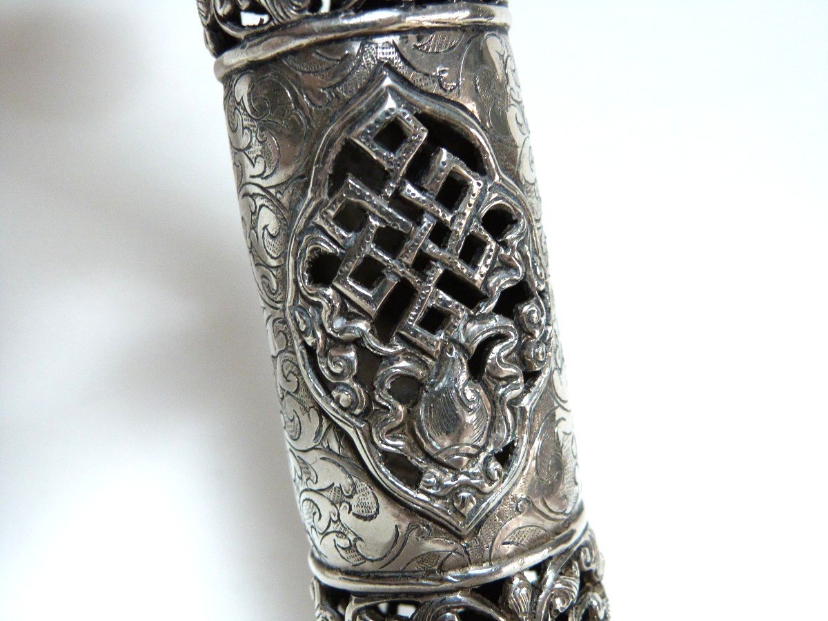  Esther Megillah Case In Sterling Silver Middle East Judaica-photo-4