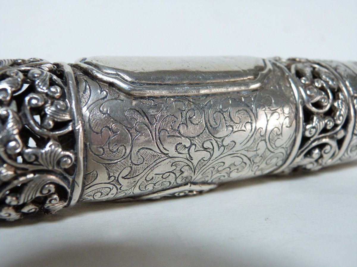  Esther Megillah Case In Sterling Silver Middle East Judaica-photo-2