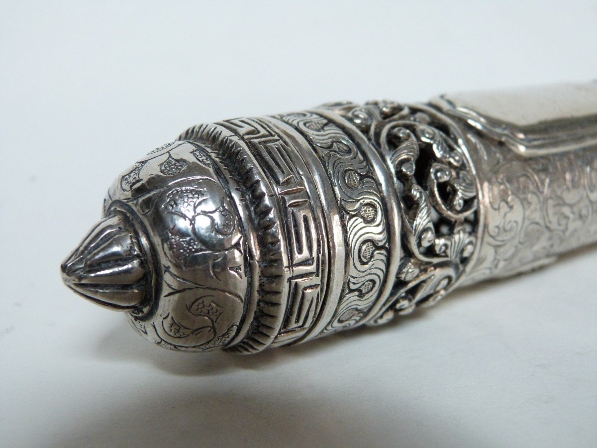  Esther Megillah Case In Sterling Silver Middle East Judaica-photo-3