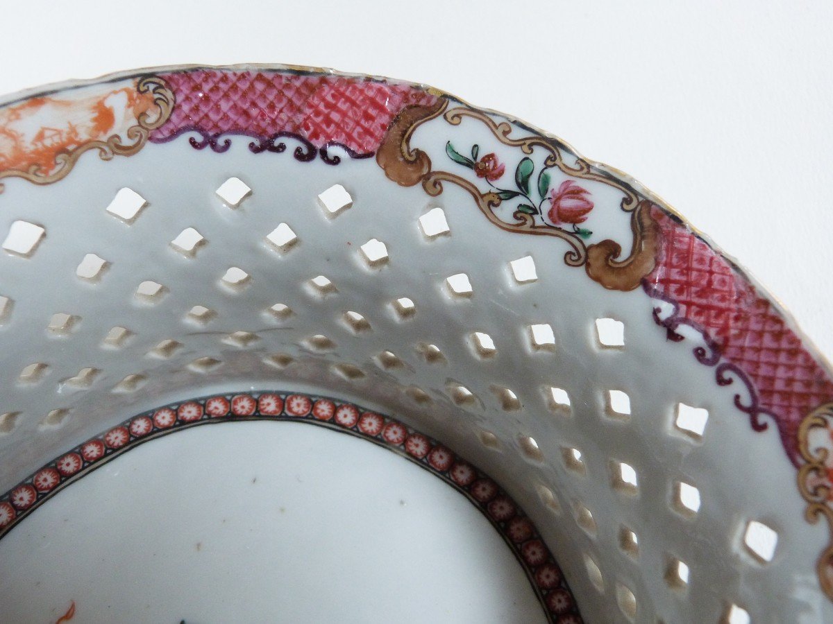 Corbeille En Porcelaine De Chine XVIIIeme Compagnie Des Indes Famille Rose-photo-6