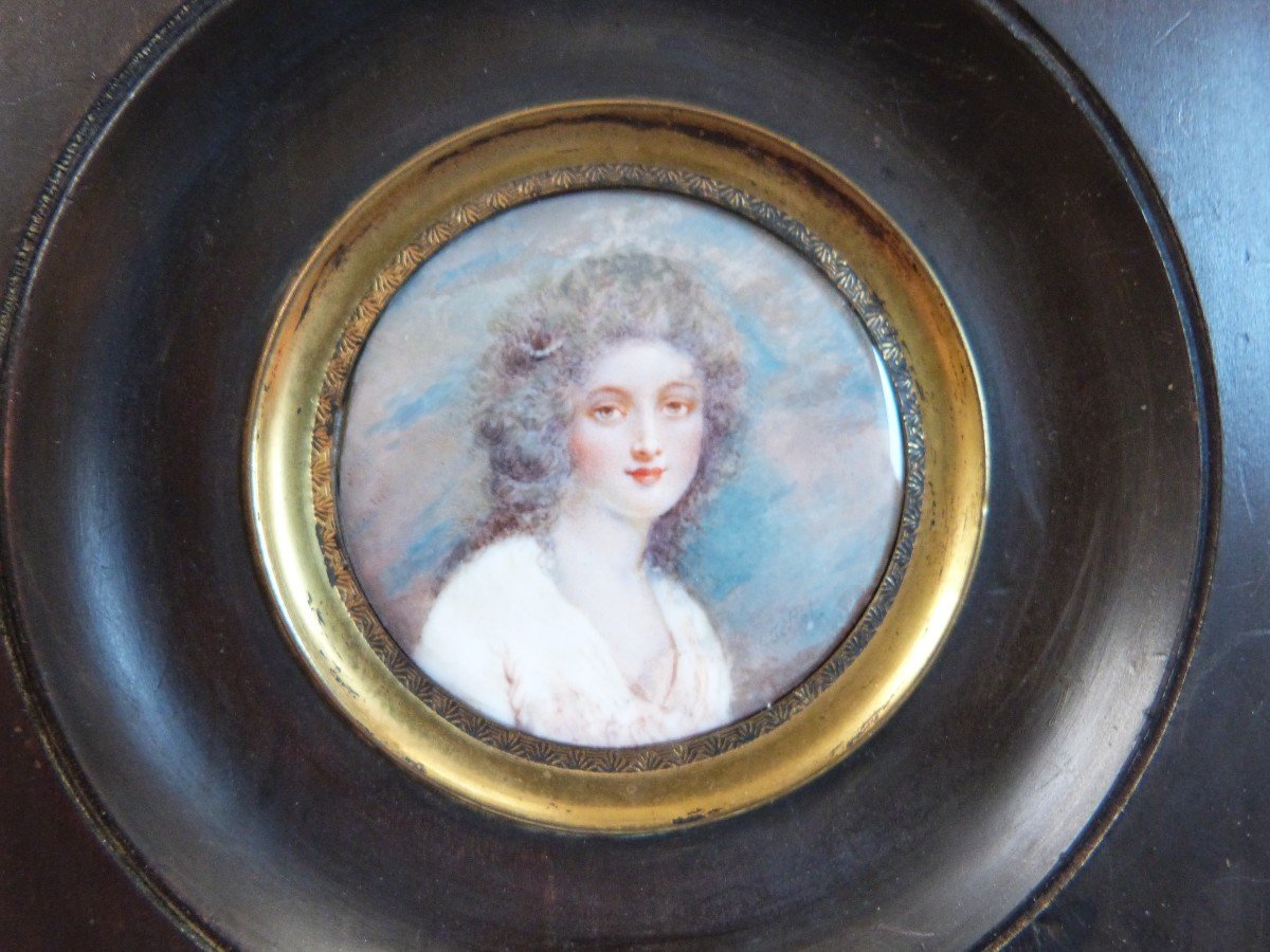 Miniature Portrait Of An English Woman, 18th Century, First Half Of The 19th Century -photo-2