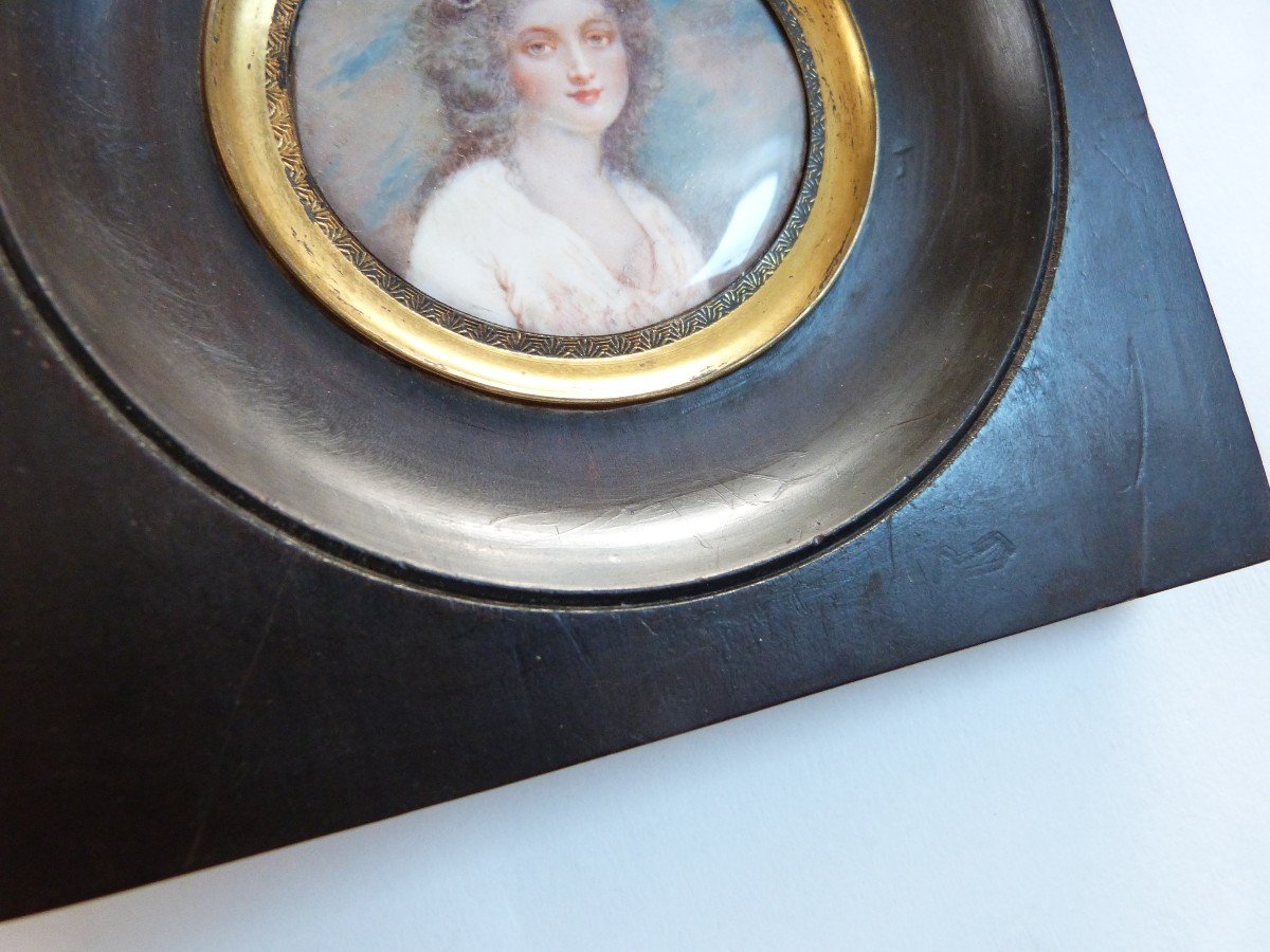 Miniature Portrait Of An English Woman, 18th Century, First Half Of The 19th Century -photo-3