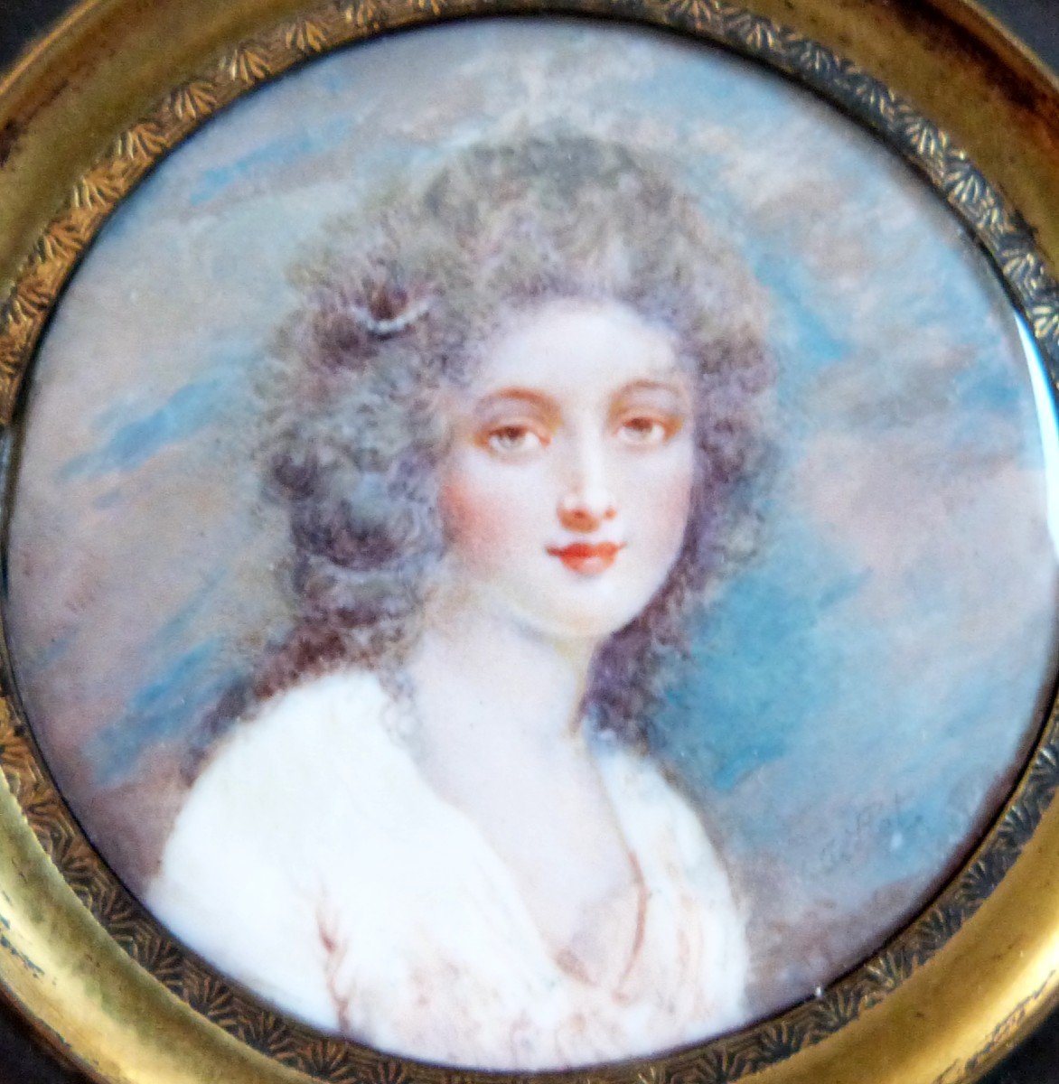 Miniature Portrait Of An English Woman, 18th Century, First Half Of The 19th Century 