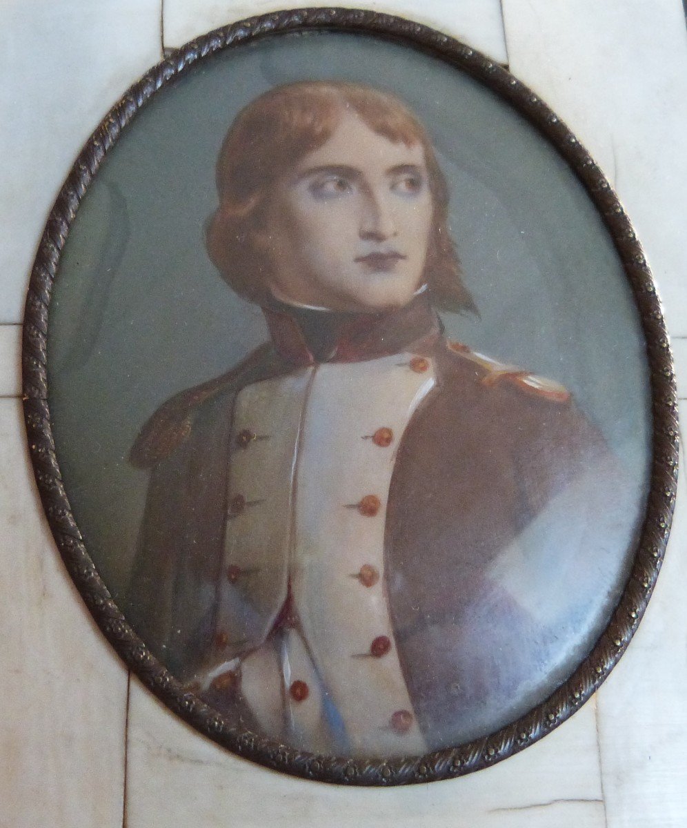 Miniature Portrait Of Young Napoleon Bonaparte First Half Of The 19th Century-photo-3