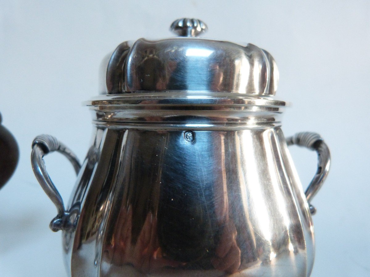 Aucoc Et Vabre Selfish Tea And Coffee Service In Solid Silver With Coat Of Arms Early 20th Century-photo-4