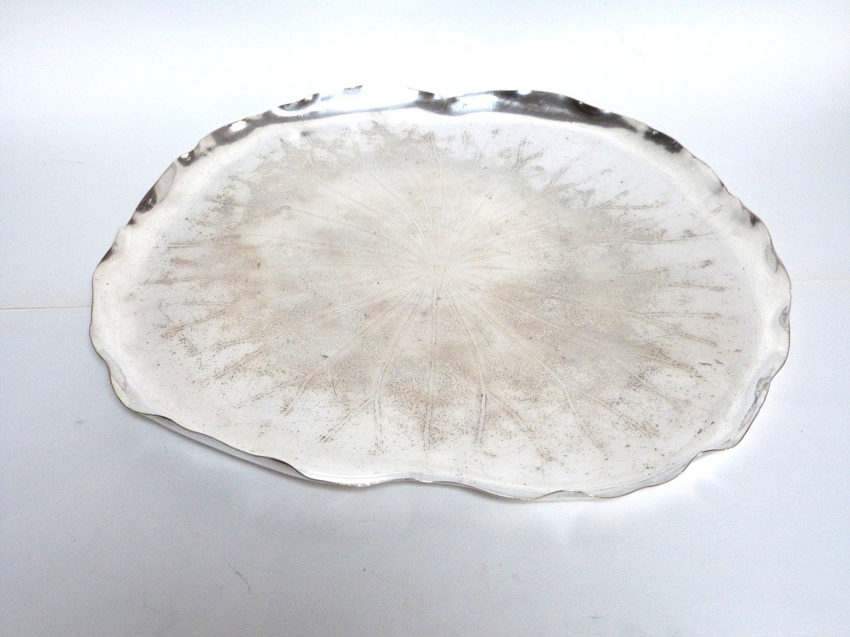 Christofle Rare Natural Impression Water Lily Leaf Tray Dated 1881 