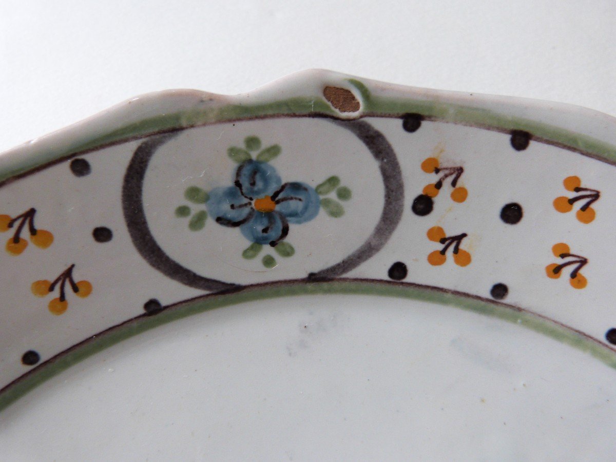 Pair Of 18th Century Plates In Nevers Or La Rochelle Earthenware-photo-4