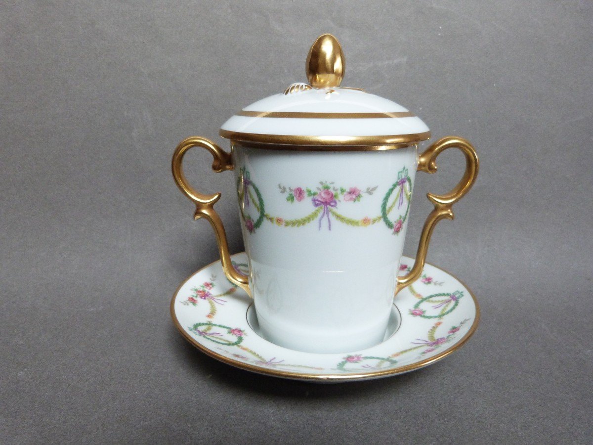 Limoges Porcelain Trembleuse Cup In The Style Of The 18th Century-photo-1