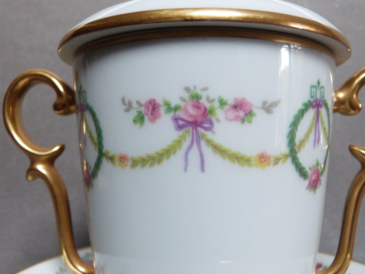 Limoges Porcelain Trembleuse Cup In The Style Of The 18th Century-photo-2