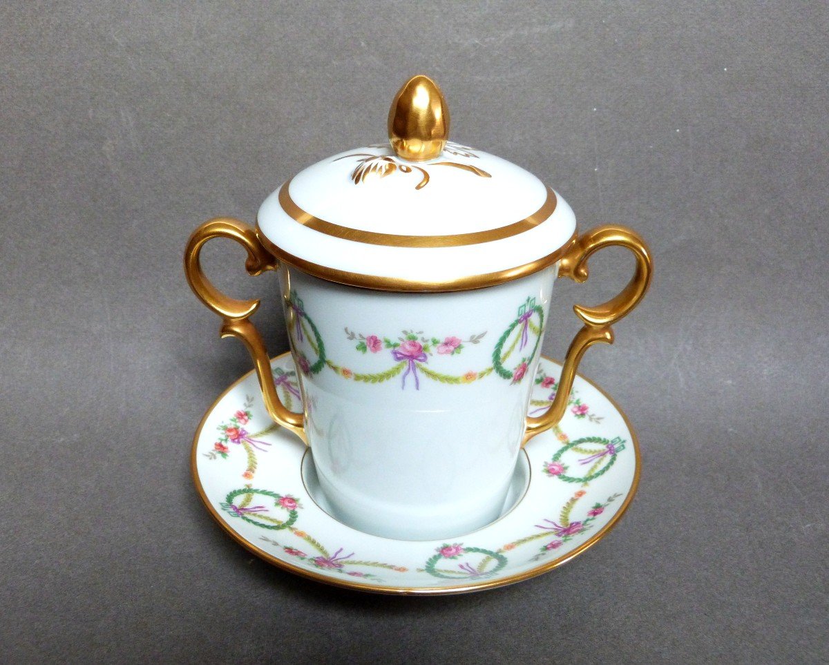 Limoges Porcelain Trembleuse Cup In The Style Of The 18th Century