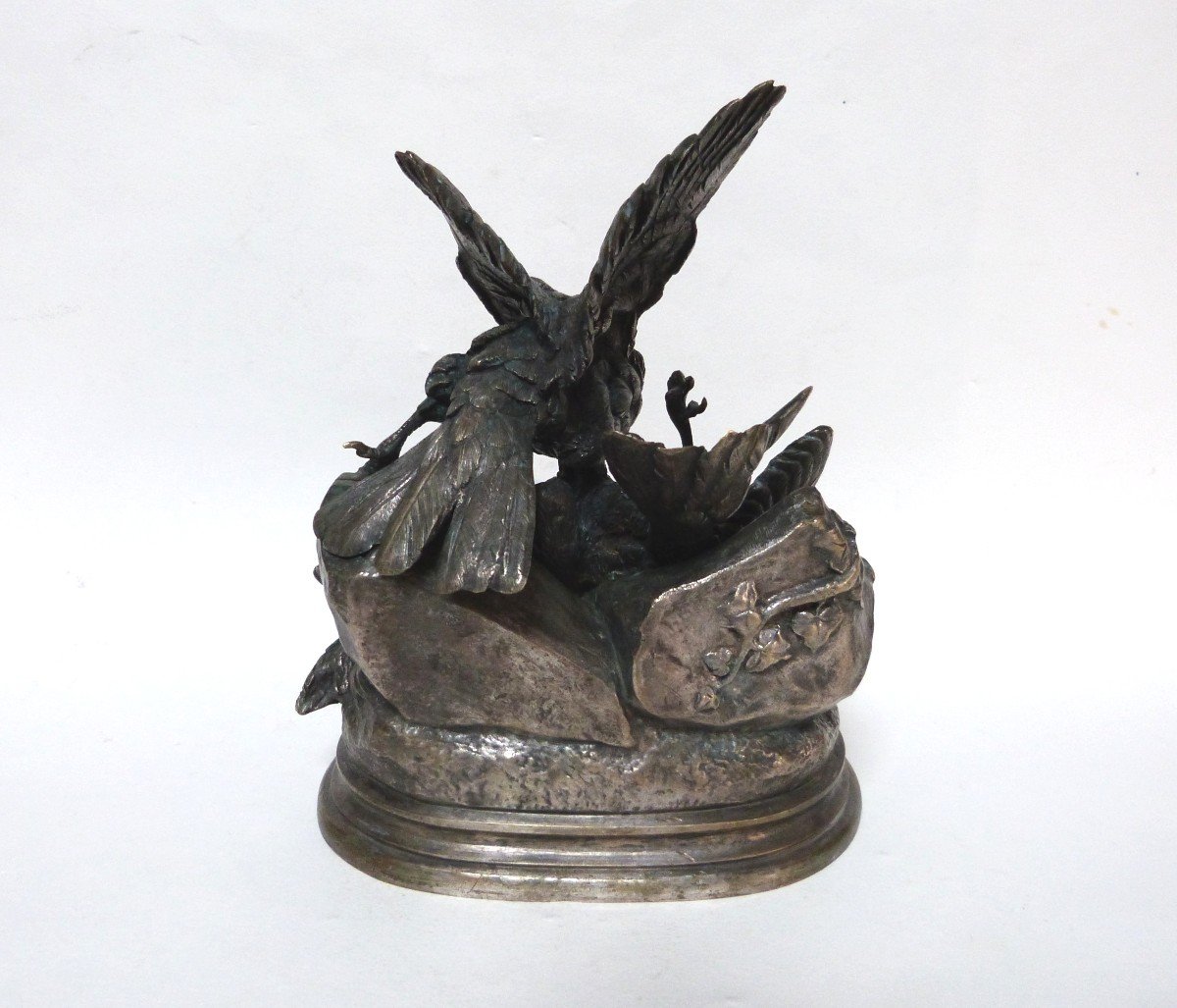 Jules Moignez Animal Bronze Bird Fight 19th Century-photo-1