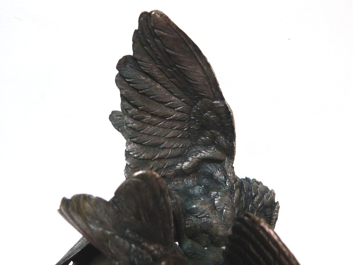 Jules Moignez Animal Bronze Bird Fight 19th Century-photo-3