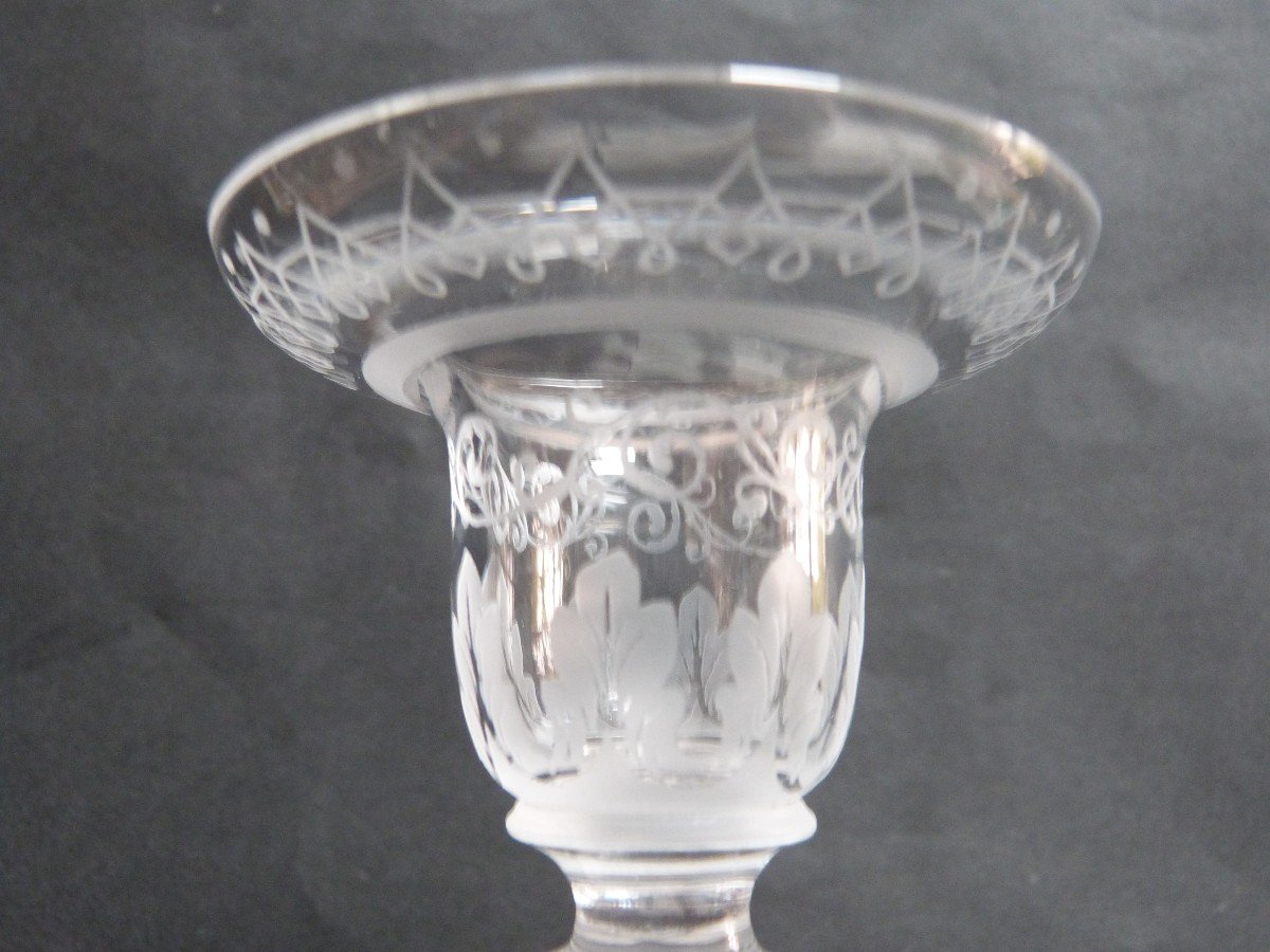 Bougeoir En Cristal Attribué à Baccarat Milieu Du XIXeme Superbe Et Rare Modèle-photo-1