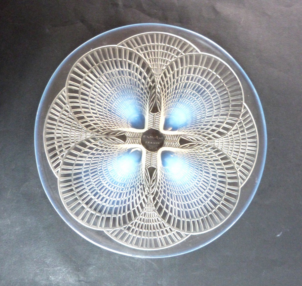 René Lalique Shell Platter 1924 Opalescent Glass Signed Numbered 