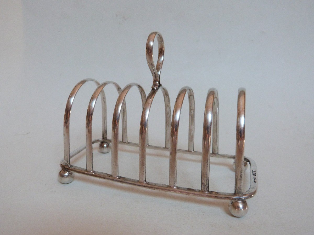 Sheffield English Sterling Silver Toast Rack 1915 Joseph Rodgers & Sons-photo-2