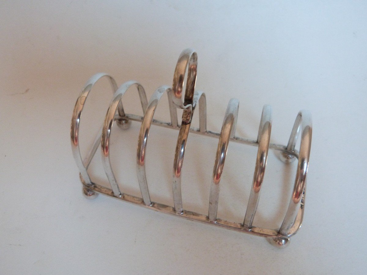 Sheffield English Sterling Silver Toast Rack 1915 Joseph Rodgers & Sons-photo-3