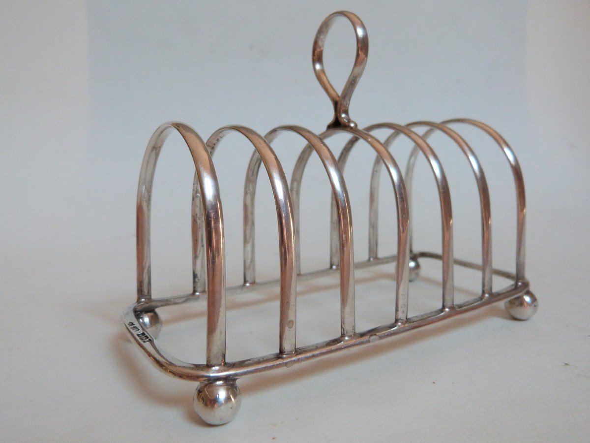 Sheffield English Sterling Silver Toast Rack 1915 Joseph Rodgers & Sons-photo-3