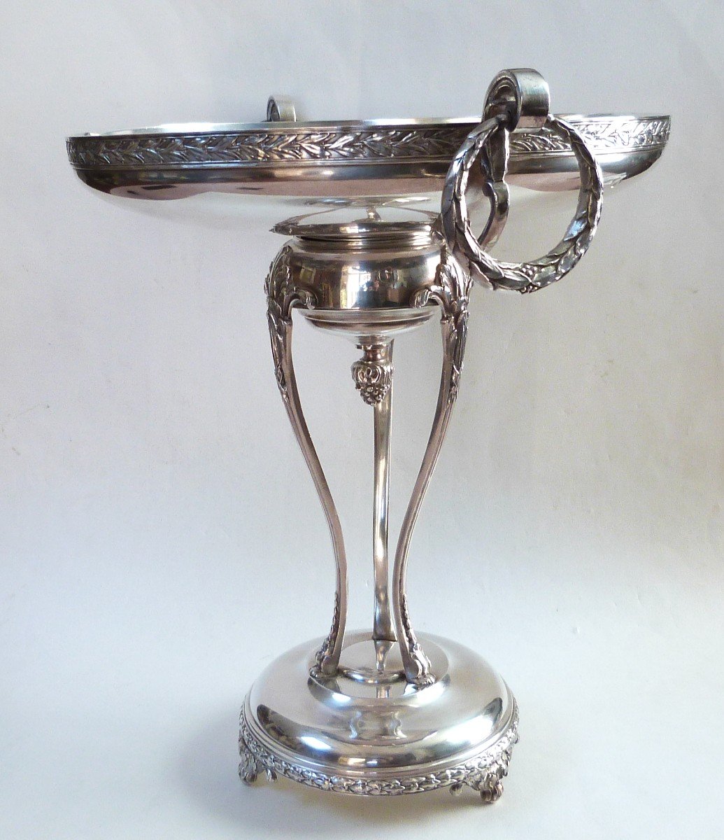 Large Jardiniere Cup Especially Silver Metal Table Centerpiece -photo-1