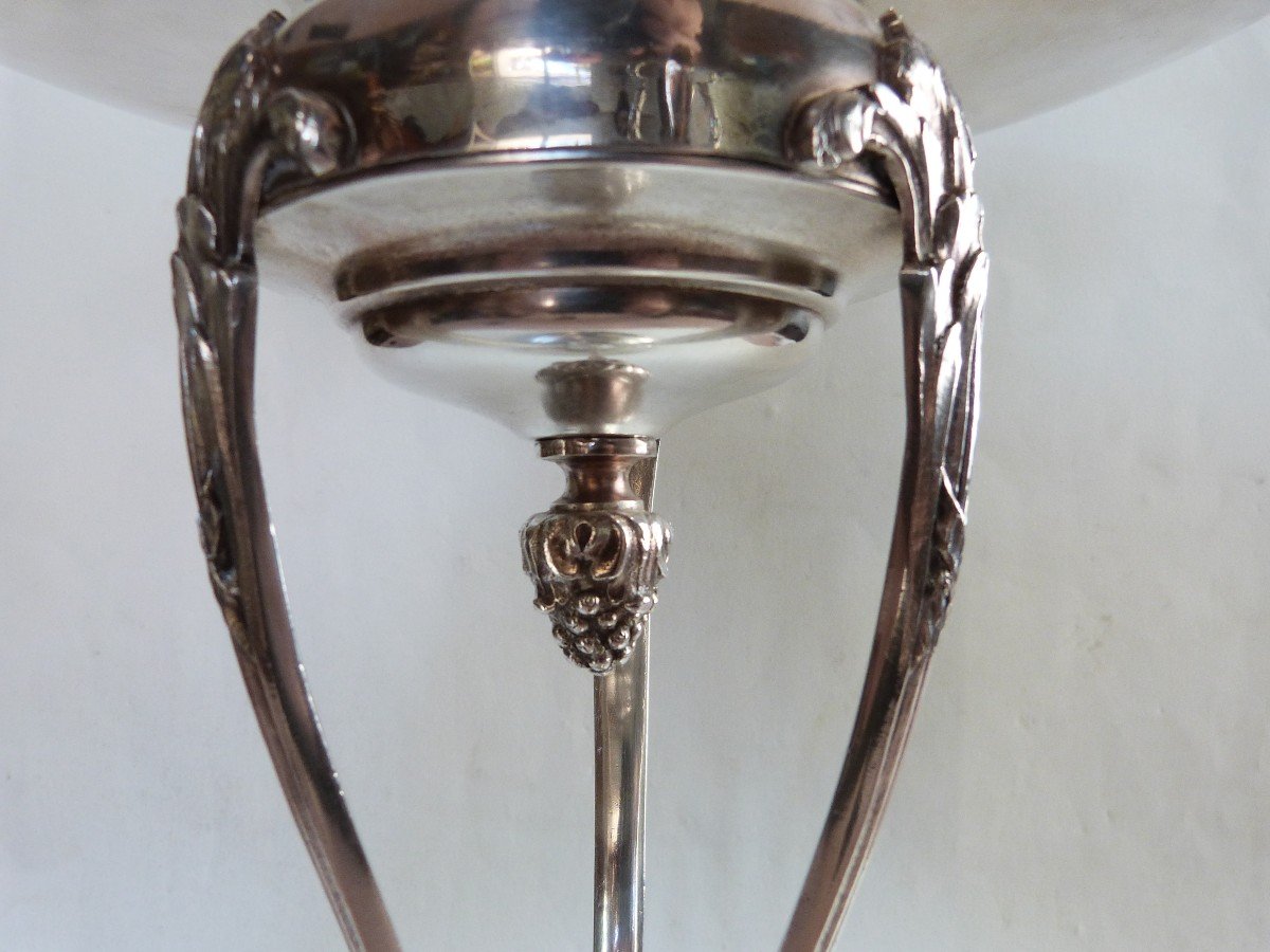 Large Jardiniere Cup Especially Silver Metal Table Centerpiece -photo-5