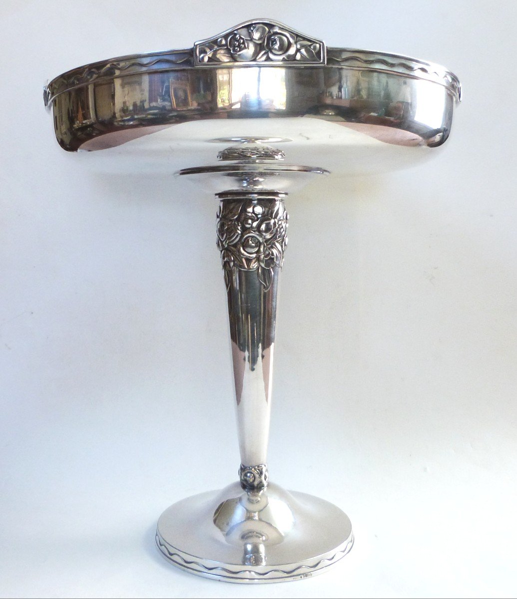 Gallia - Christofle Large Art Deco Silver Plated Metal Bowl -photo-2