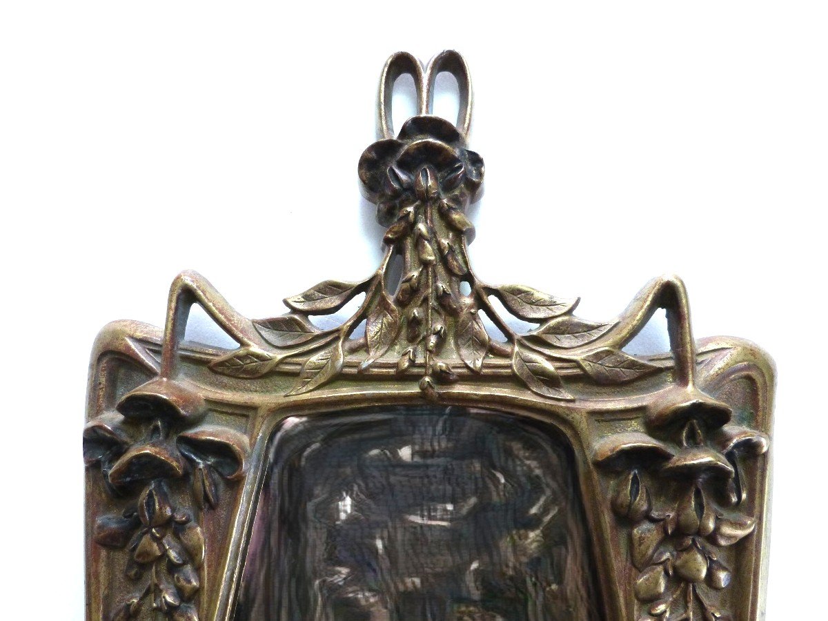 Georges Leuleu Rare Miroir De Table En Bronze Art Nouveau-photo-1