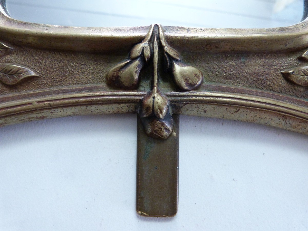 Georges Leuleu Rare Miroir De Table En Bronze Art Nouveau-photo-2