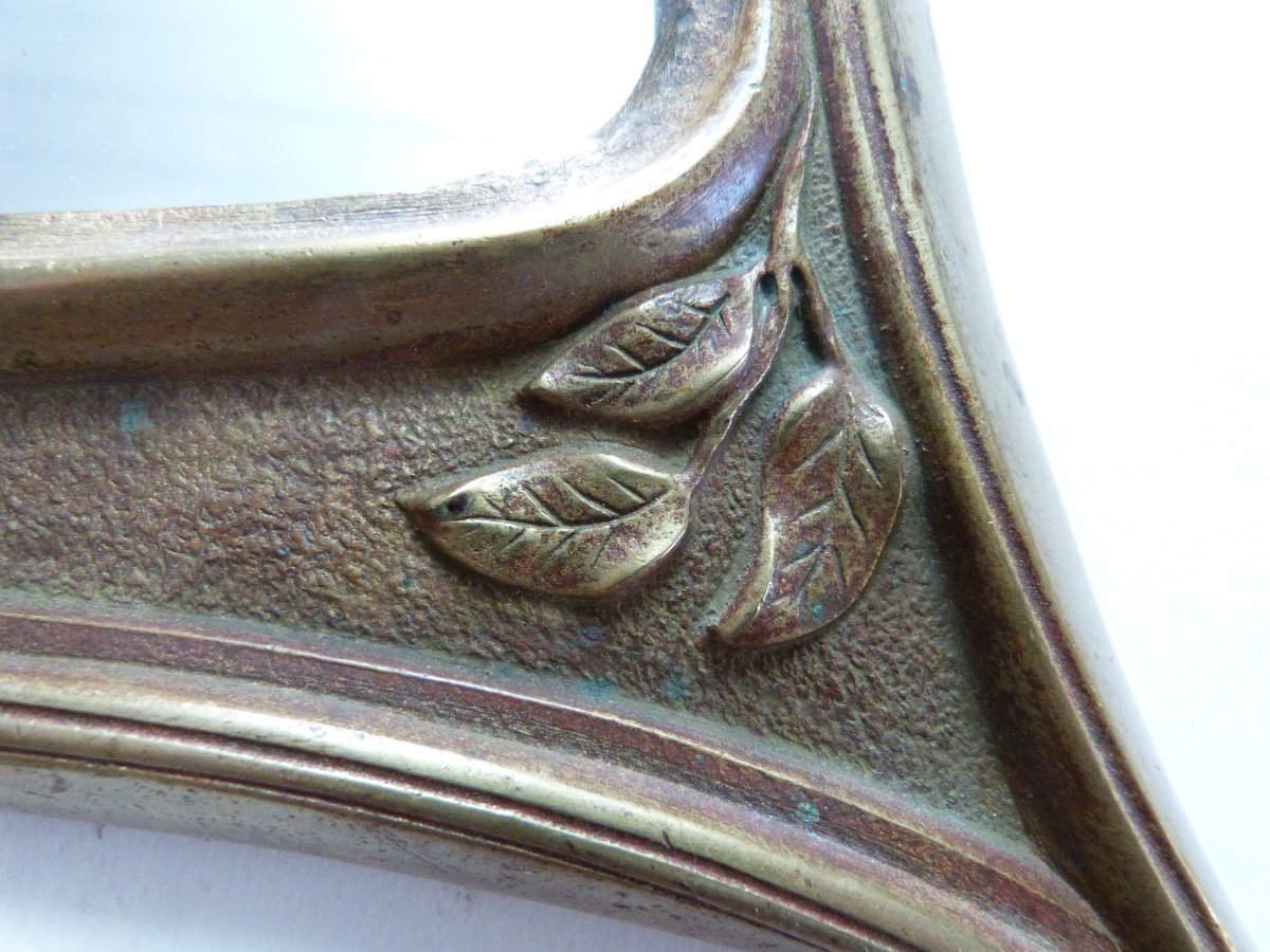 Georges Leuleu Rare Miroir De Table En Bronze Art Nouveau-photo-3