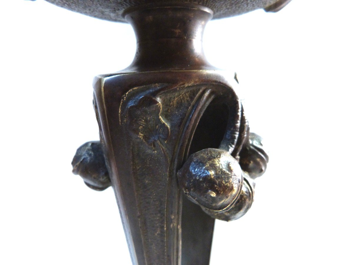 Georges Leuleu Lampe à Pétrole Bronze Salon De 1905 Art Nouveau-photo-4