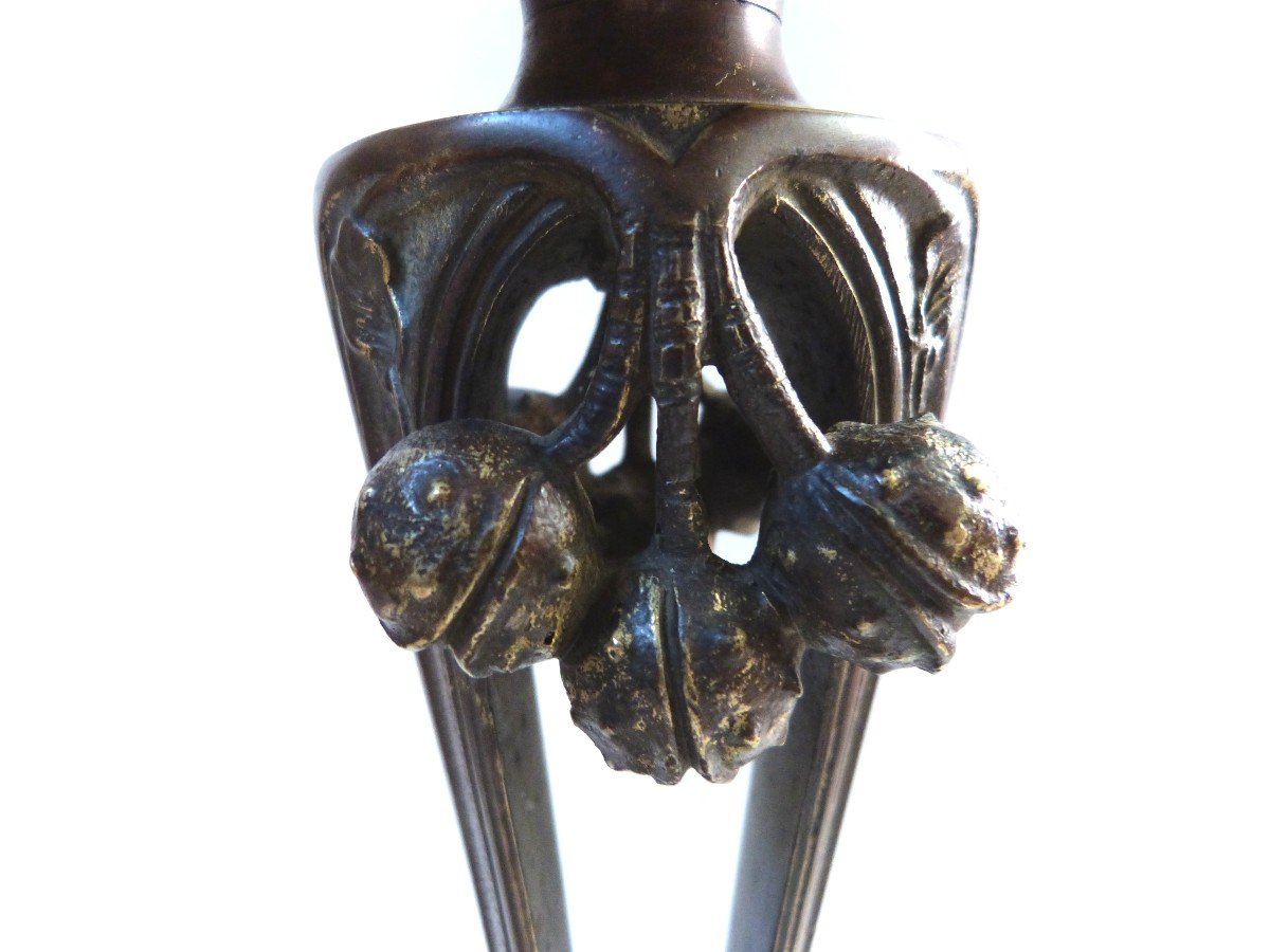 Georges Leuleu Lampe à Pétrole Bronze Salon De 1905 Art Nouveau-photo-4