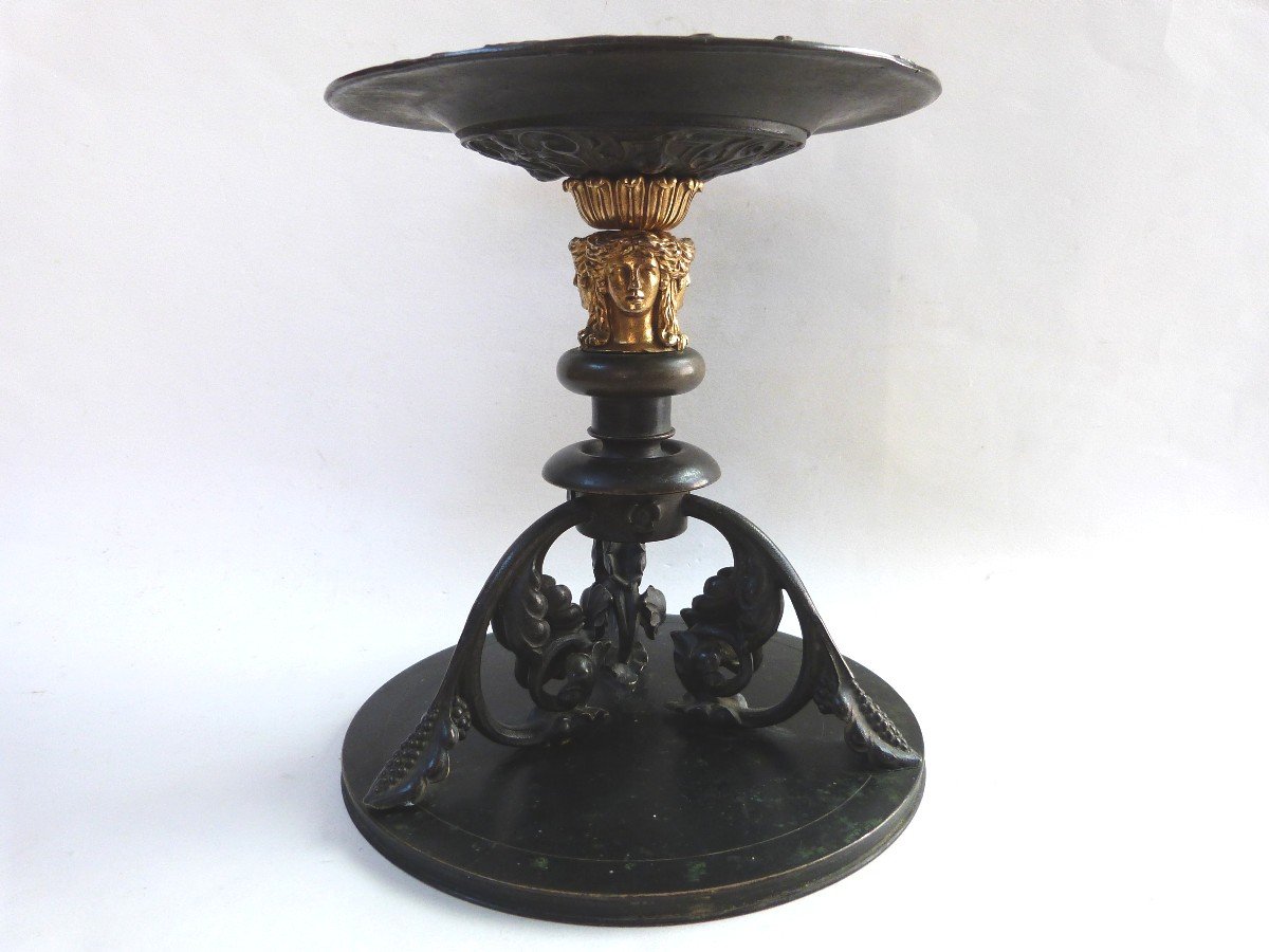 Empire Style Bronze Plate Holder Table Surtrout Cup -photo-1