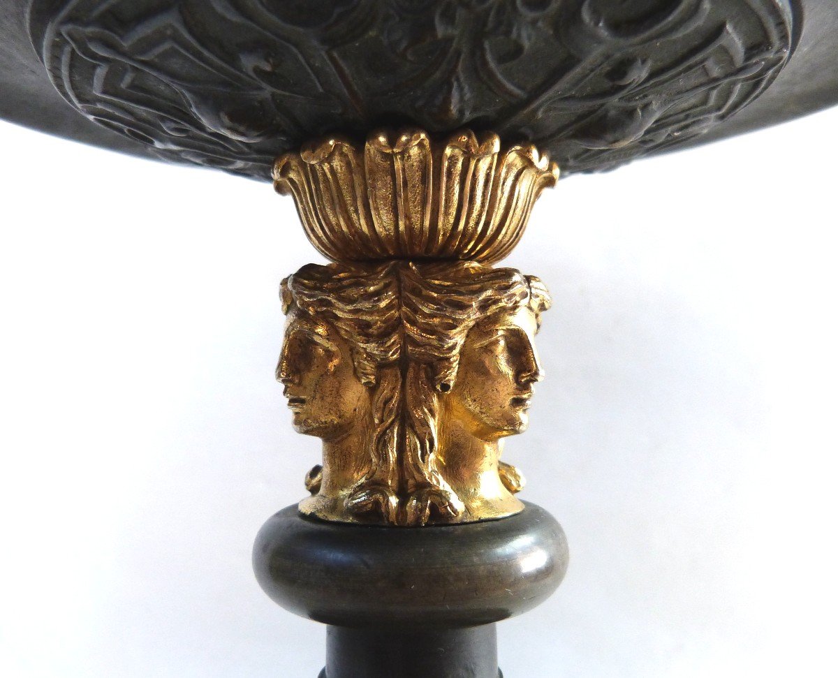 Empire Style Bronze Plate Holder Table Surtrout Cup 