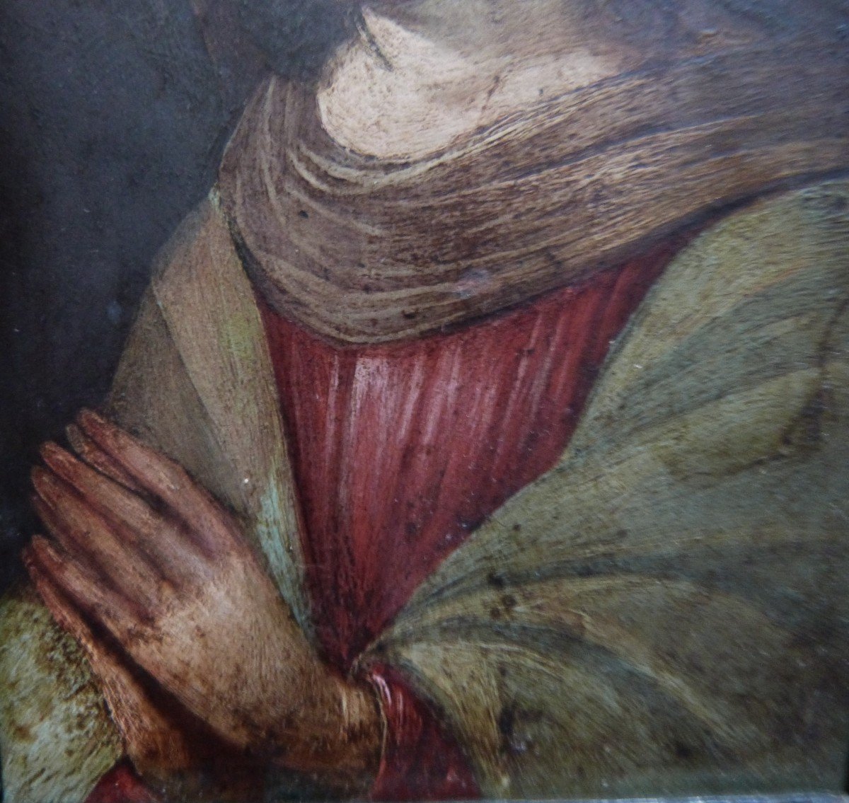 Oil On Copper Portrait Of Virgin Or Saint In Prayer 17th Century-photo-3