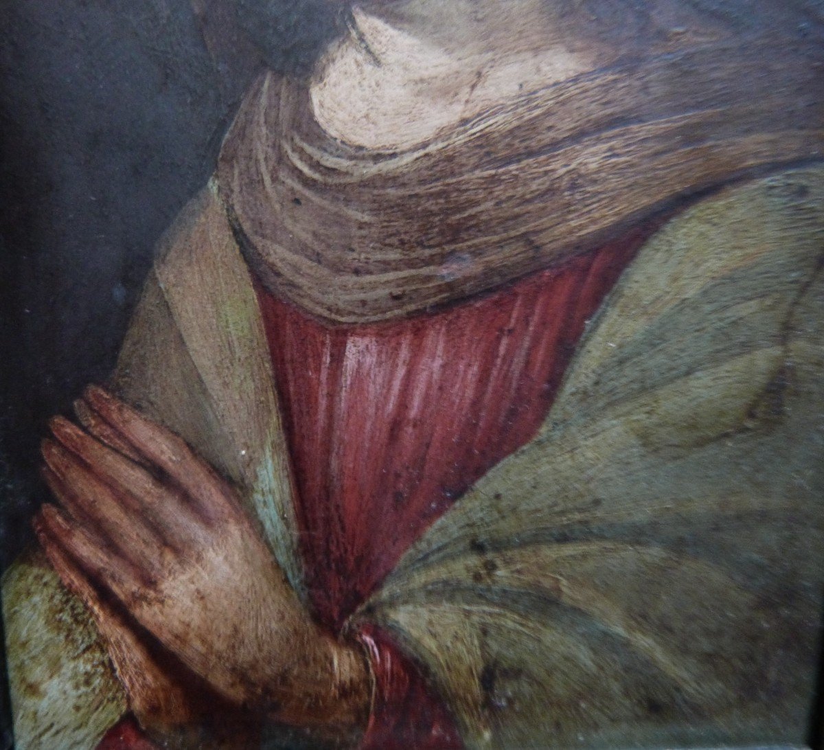 Oil On Copper Portrait Of Virgin Or Saint In Prayer 17th Century-photo-3